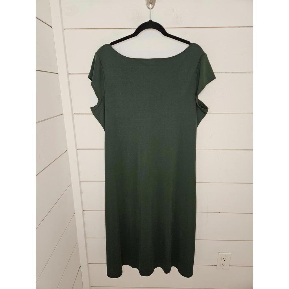 NWT Isaac Mizrahi XXL deep green stretchy midi dress
